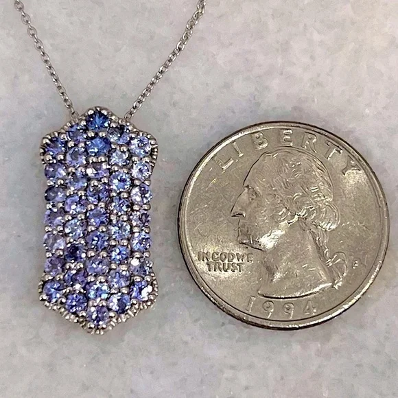 Sterling Silver Tanzanite Pendant 20” Necklace - Picture 11 of 11